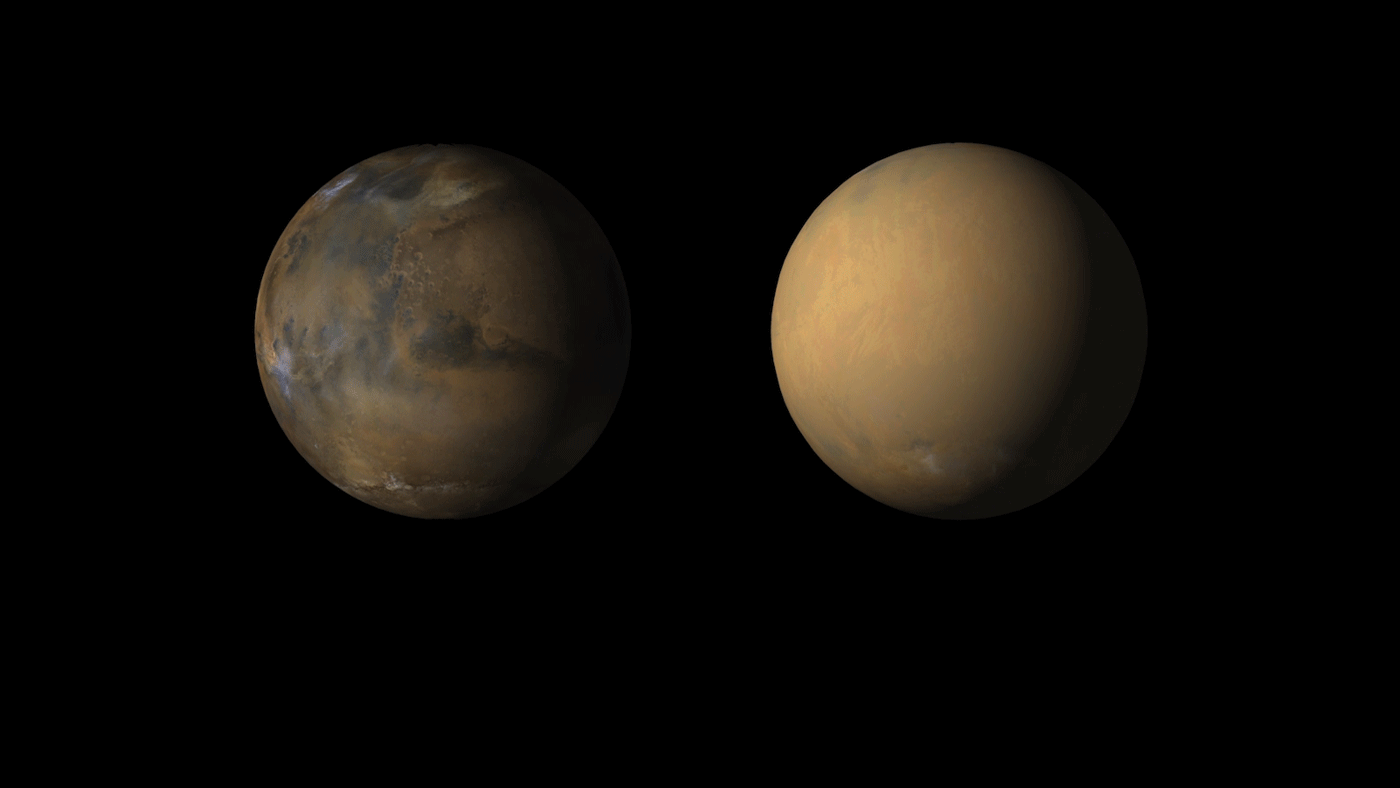 Marte sacudido por enormes tormentas de polvo