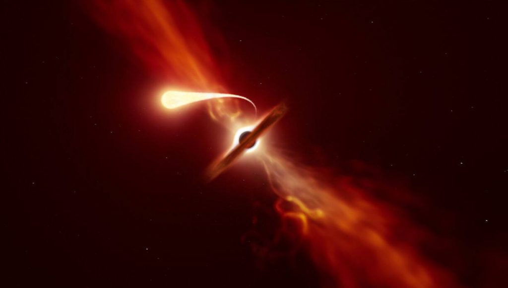 Registrada la mas cercana espaguetificacion de una estrella devorada por un agujero negro