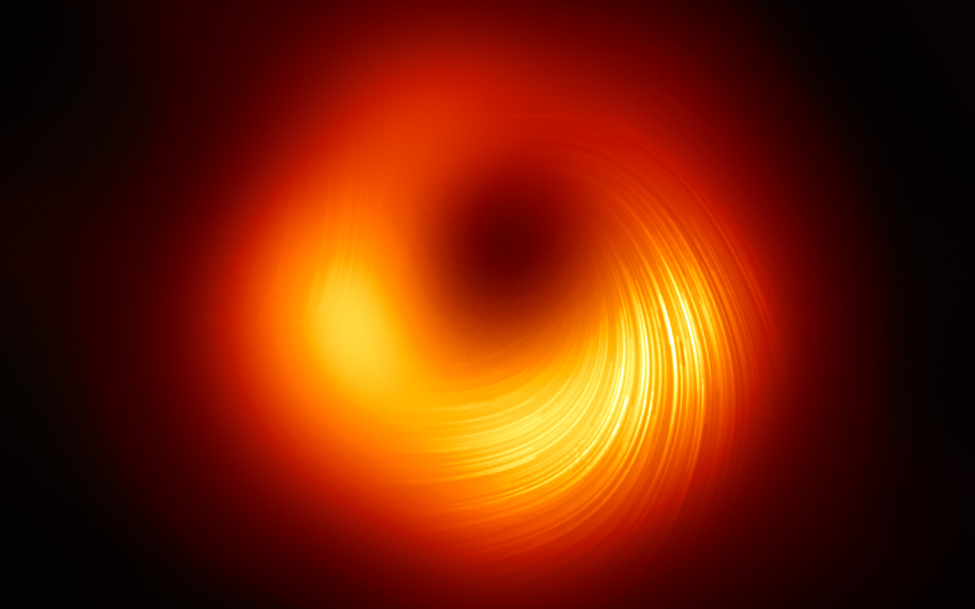 Capturan por primera vez la imagen de los campos magnéticos presentes en los límites del agujero negro de M87
