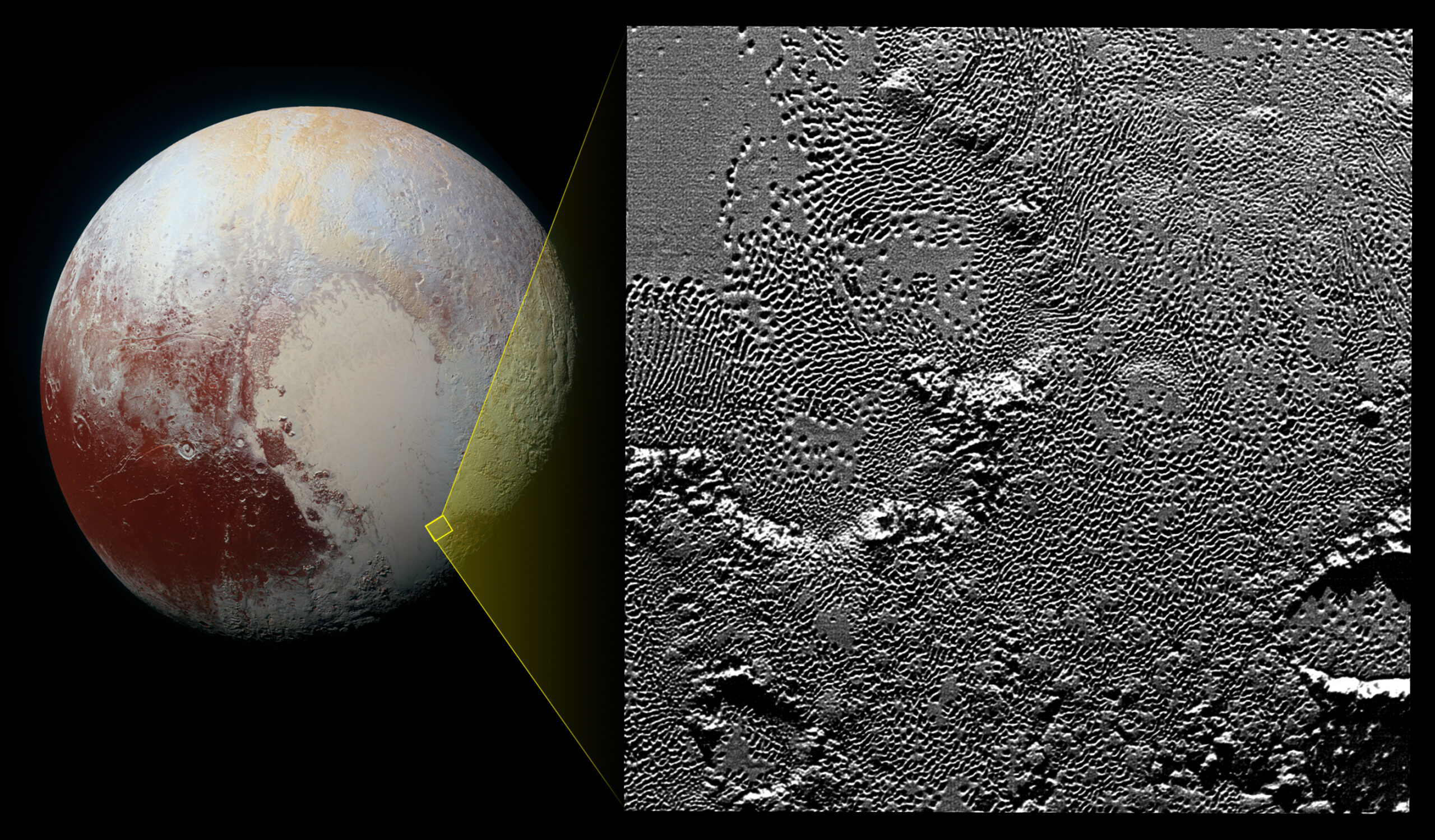 El mayor zoom realizado sobre Plutón con las imágenes de la sonda New Horizons