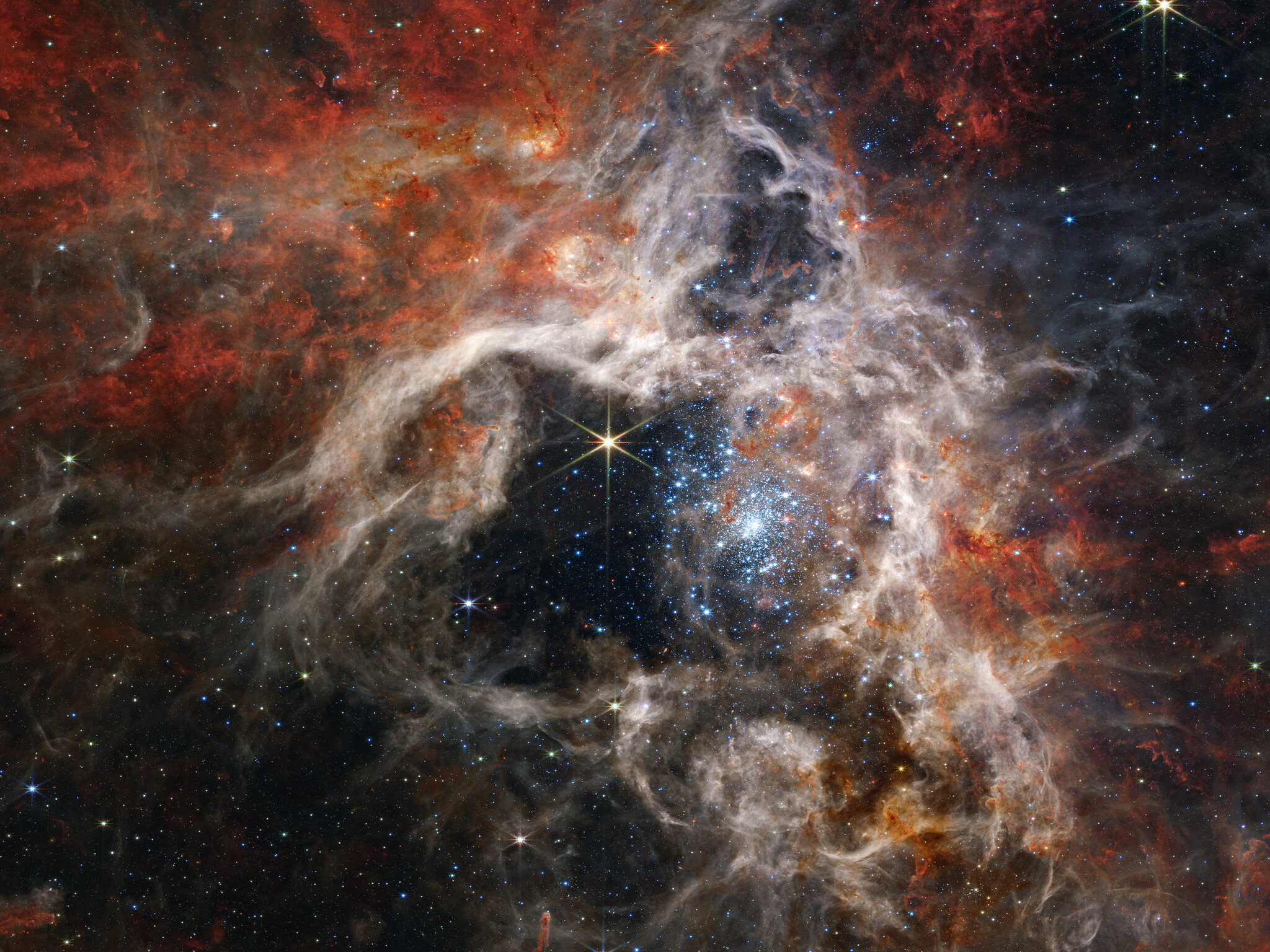 El telescopio espacial James Webb captura una impresionante tarántula cósmica