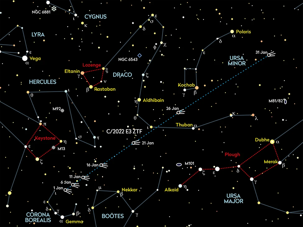 Comet C 2022 E3 ZTF location chart 1035e95
