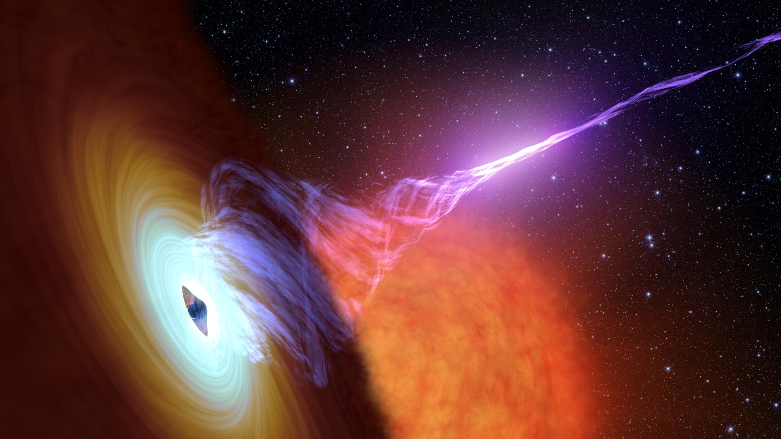 El Hubble descubre un agujero negro hambriento triturando a una estrella
