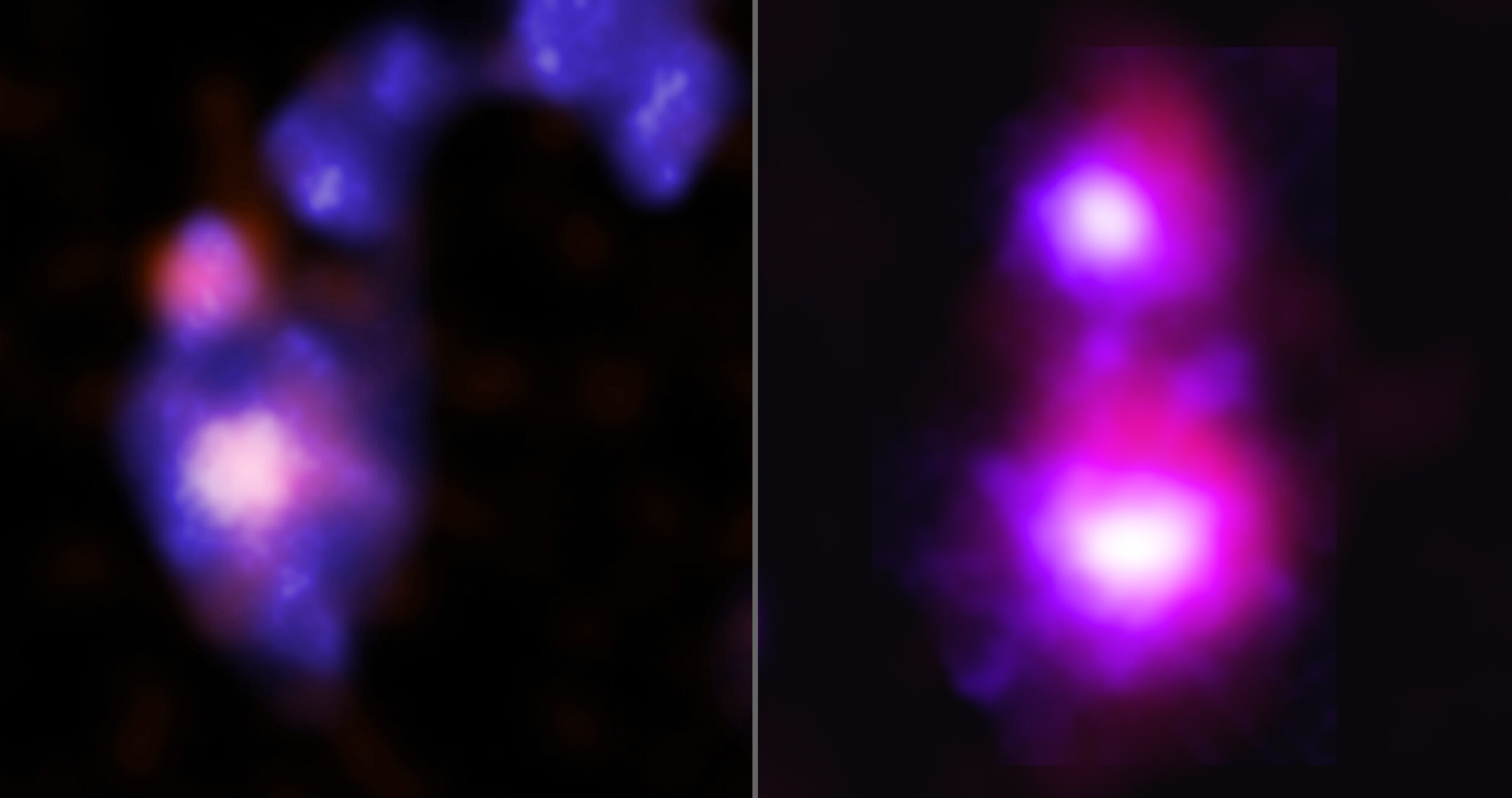 Observan por primera vez galaxias enanas que se fusionan con agujeros negros gigantes