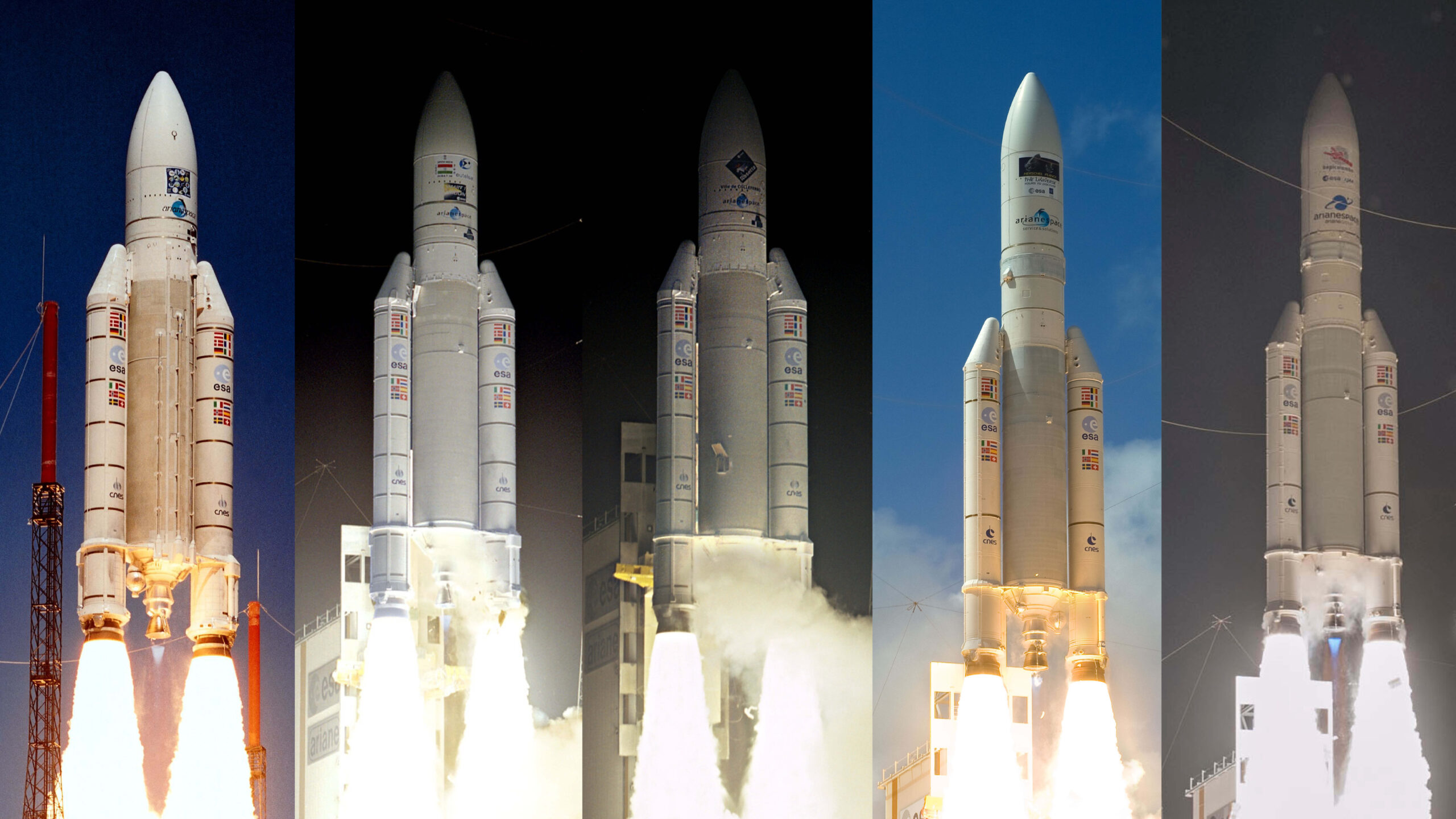 Varios lanzamientos del Ariane 5