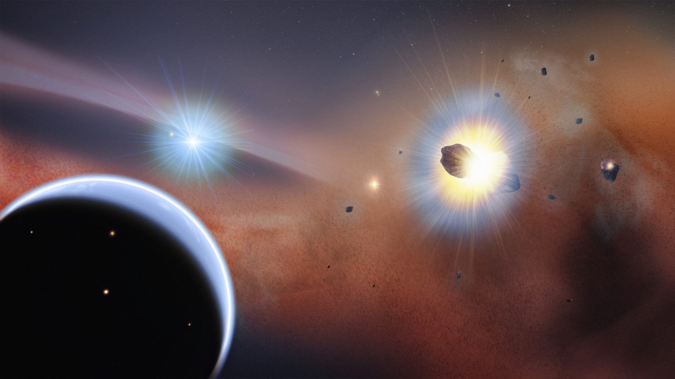 James Webb descubre una extraña “cola de gato” en un sistema planetario cercano