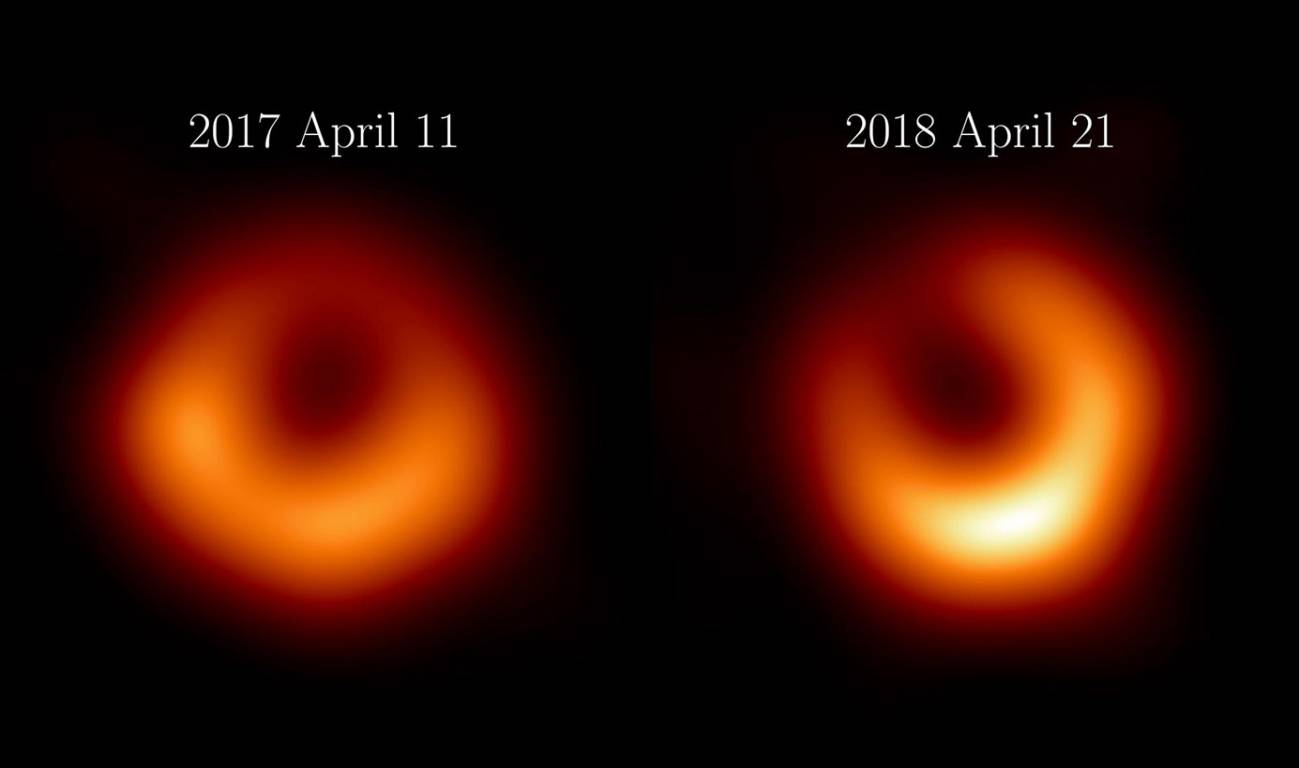 Nuevas imagenes del agujero negro M87 muestran las variaciones en su anillo