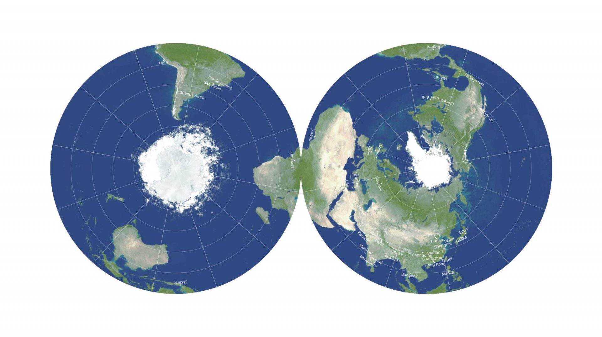 equidistant azimuthal projection rotated