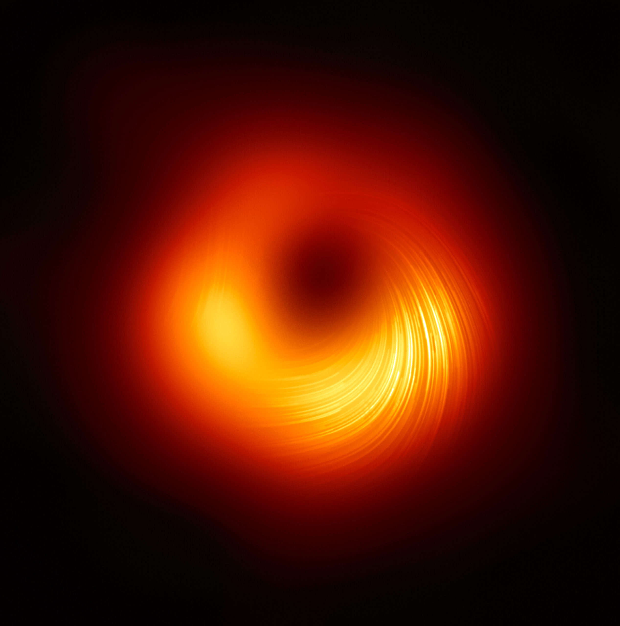 Imagen del agujero negro supermasivo M87* en luz polarizada