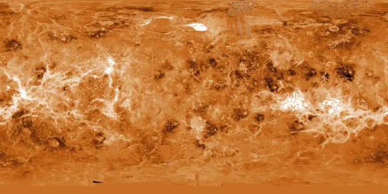 Imagen que muestra el relieve de Venus