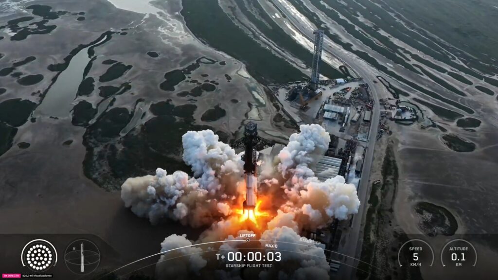 Imagen del lanzamiento de la decima Starship