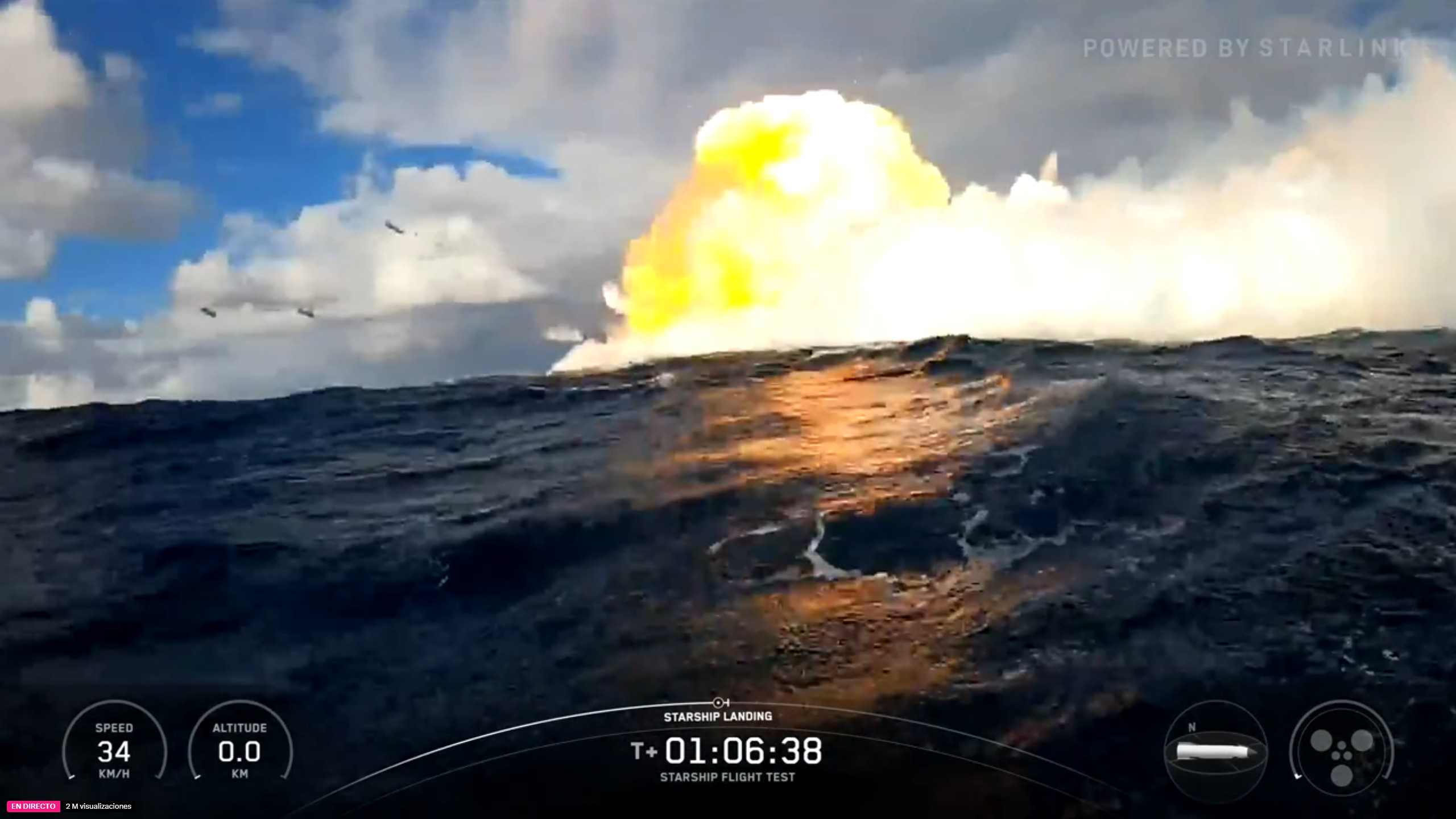 Explosión de la Starshiip tras completar todos los objetivos del vuelo