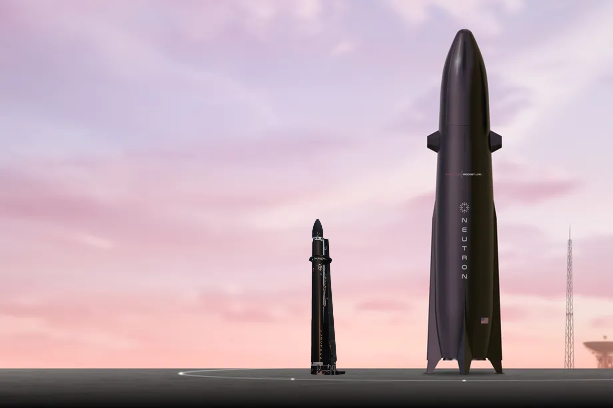 Imagen que muestra el Electron al lado del neutron para comparar los tamaños.