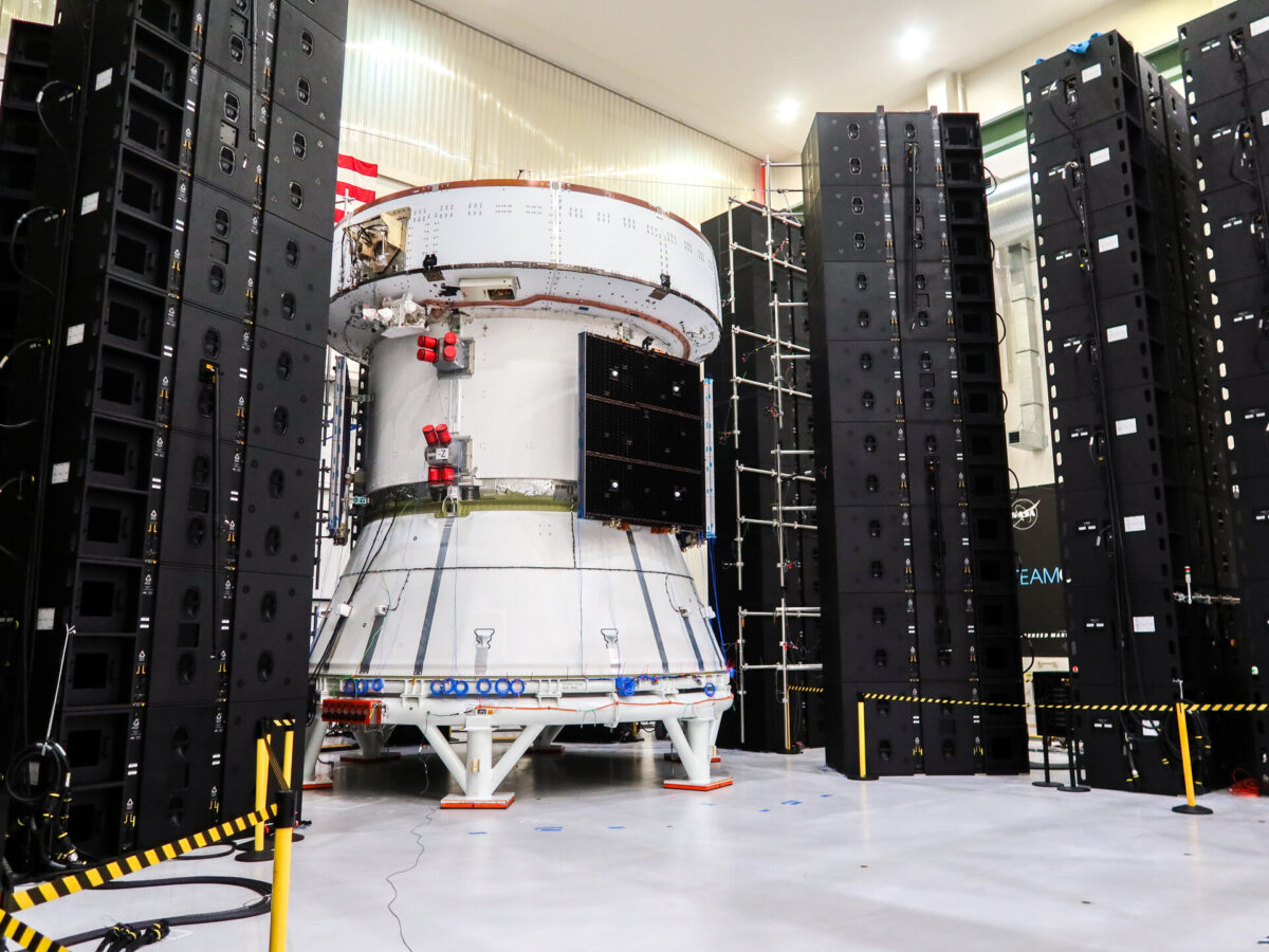 El Módulo de Servicio Europeo para Artemis III durante las pruebas de calificación. El sistema será una pieza esencial para las operaciones de la nave Orion