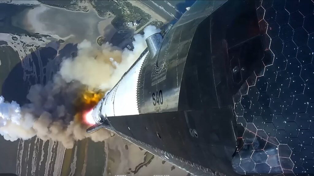 Imagen del despegue de la Starship desde el lanzador