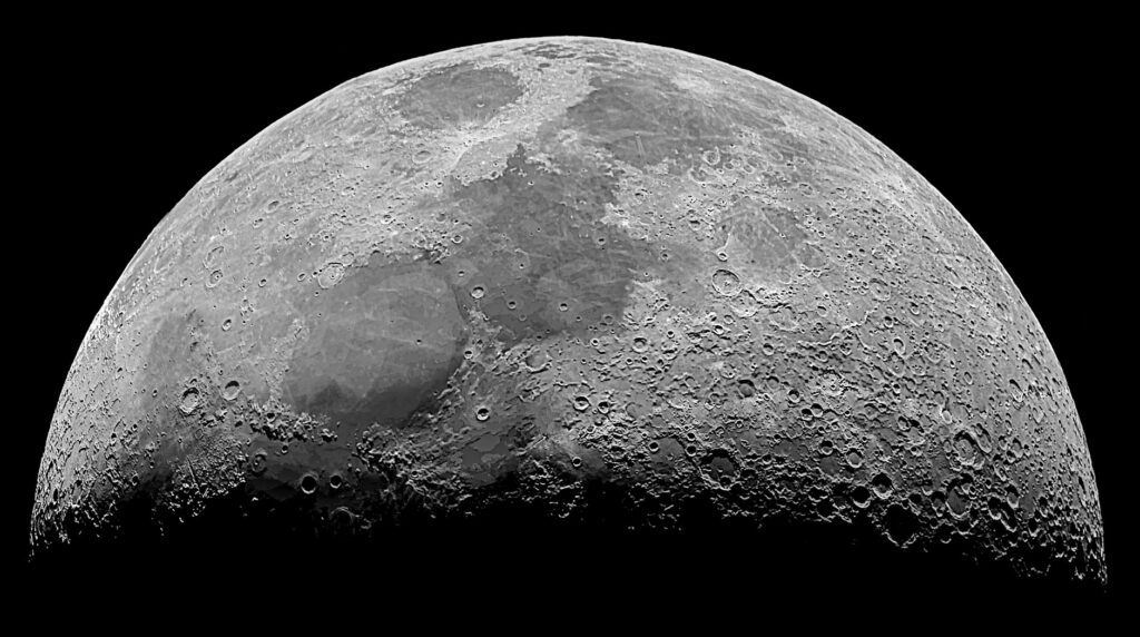 close up shot of moon crater